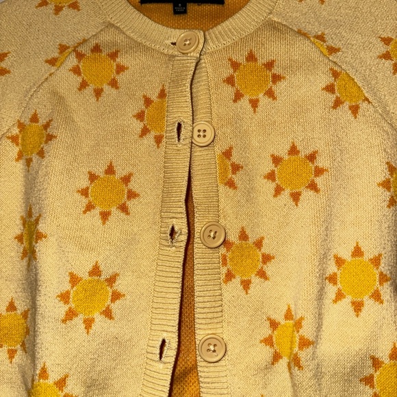 Chloe + Jasmine Yellow Sun Pattern Cardigan - Picture 3 of 6